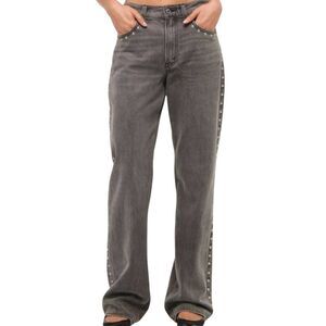 Abercrombie & Fitch Jeans Women's 33 Grey High Rise Curve Love Loose Studded